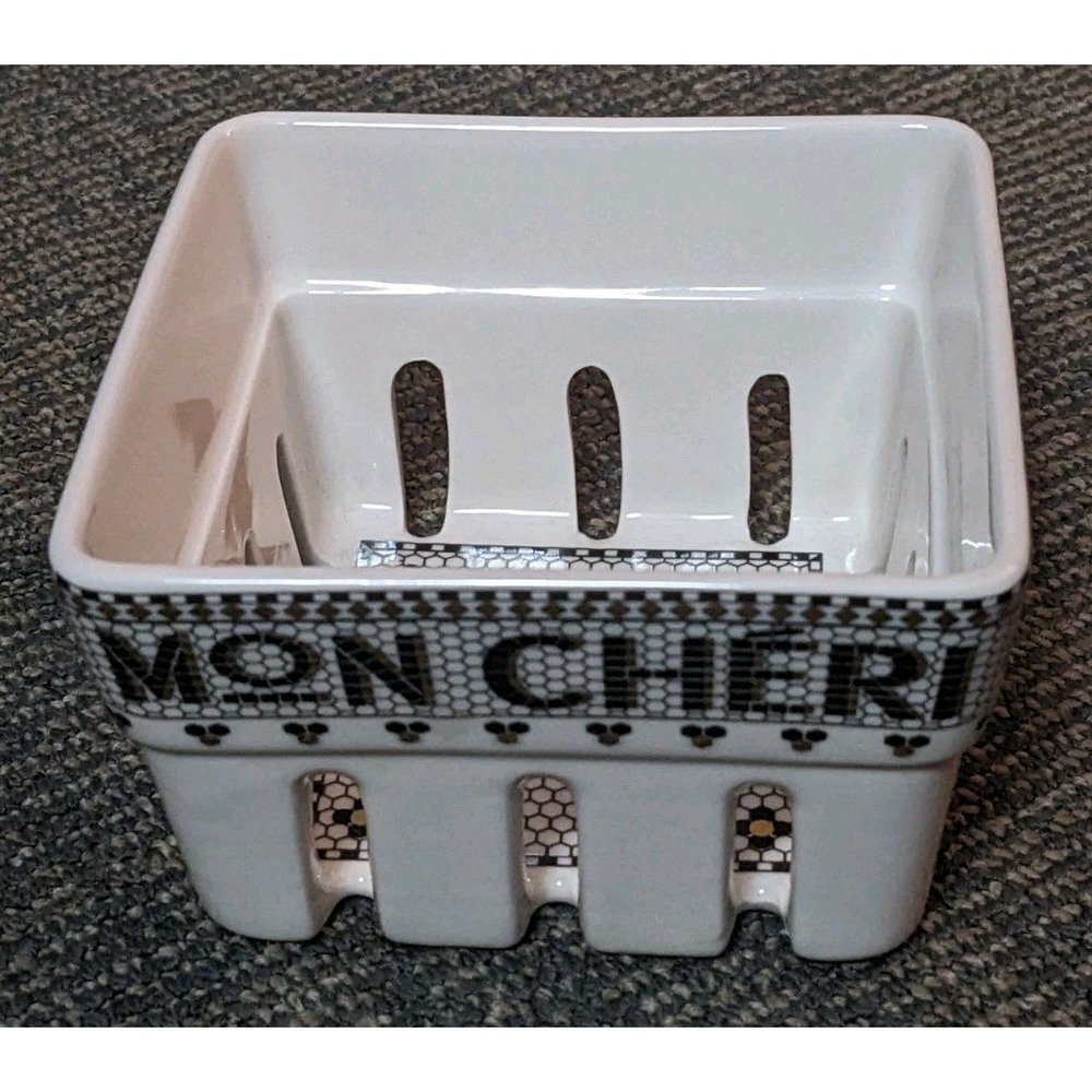 Anthropologie Bistro Mosaic Tile MON CHERI Berry Basket Fruit Serving Bowl - Picture 6 of 8